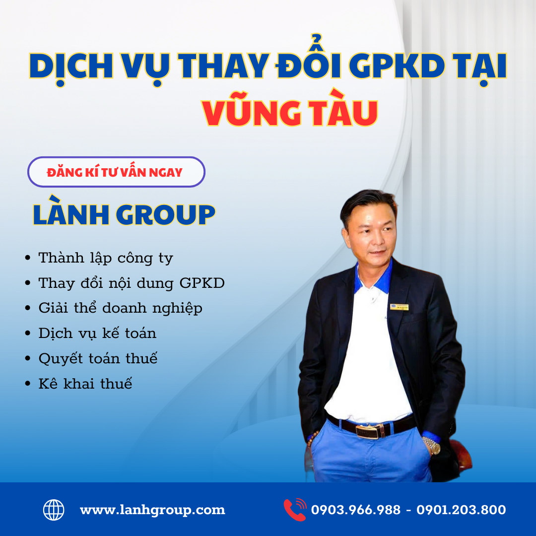Thay đổi GPKD tại Vũng Tàu