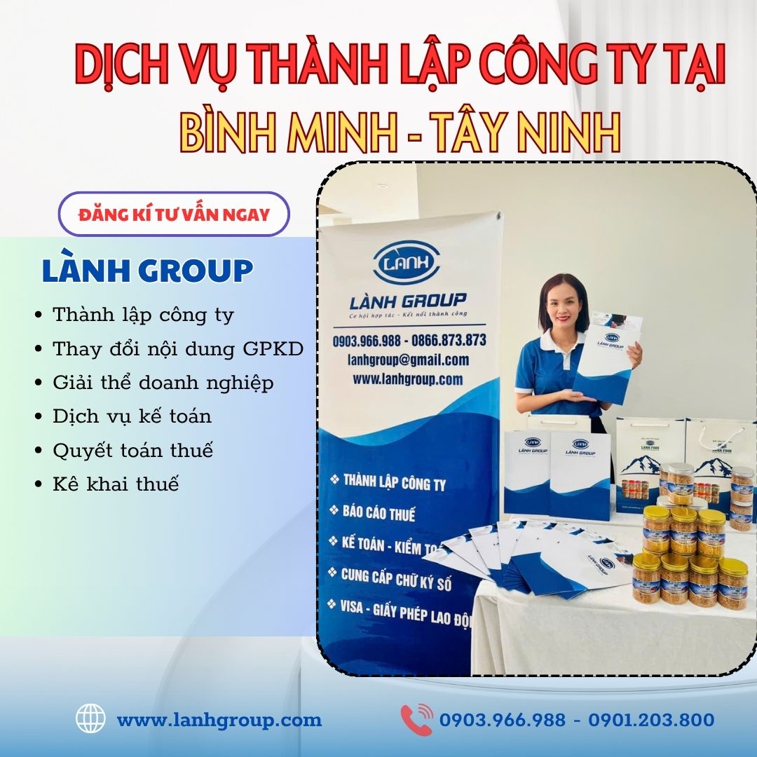 Thành Lập Công Ty Tại Phường Bình Minh, TP. Tây Ninh – Uy Tín, Trọn Gói, Hỗ Trợ Tận Nơi