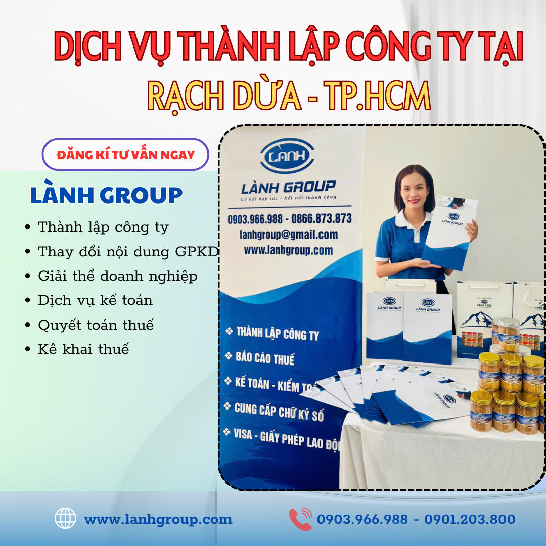 Thành lập công ty tại Phường  Rạch  Dừa, TP  Hồ Chí Minh – Dịch vụ trọn gói Lành Group