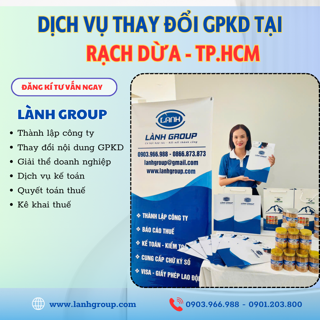Dịch Vụ Thay Đổi Giấy Phép Kinh Doanh Tại Phường Rạch Dừa, TP.HCM – Lành Group Vũng Tàu Hỗ Trợ Trọn Gói, Nhanh, Đúng Quy Định