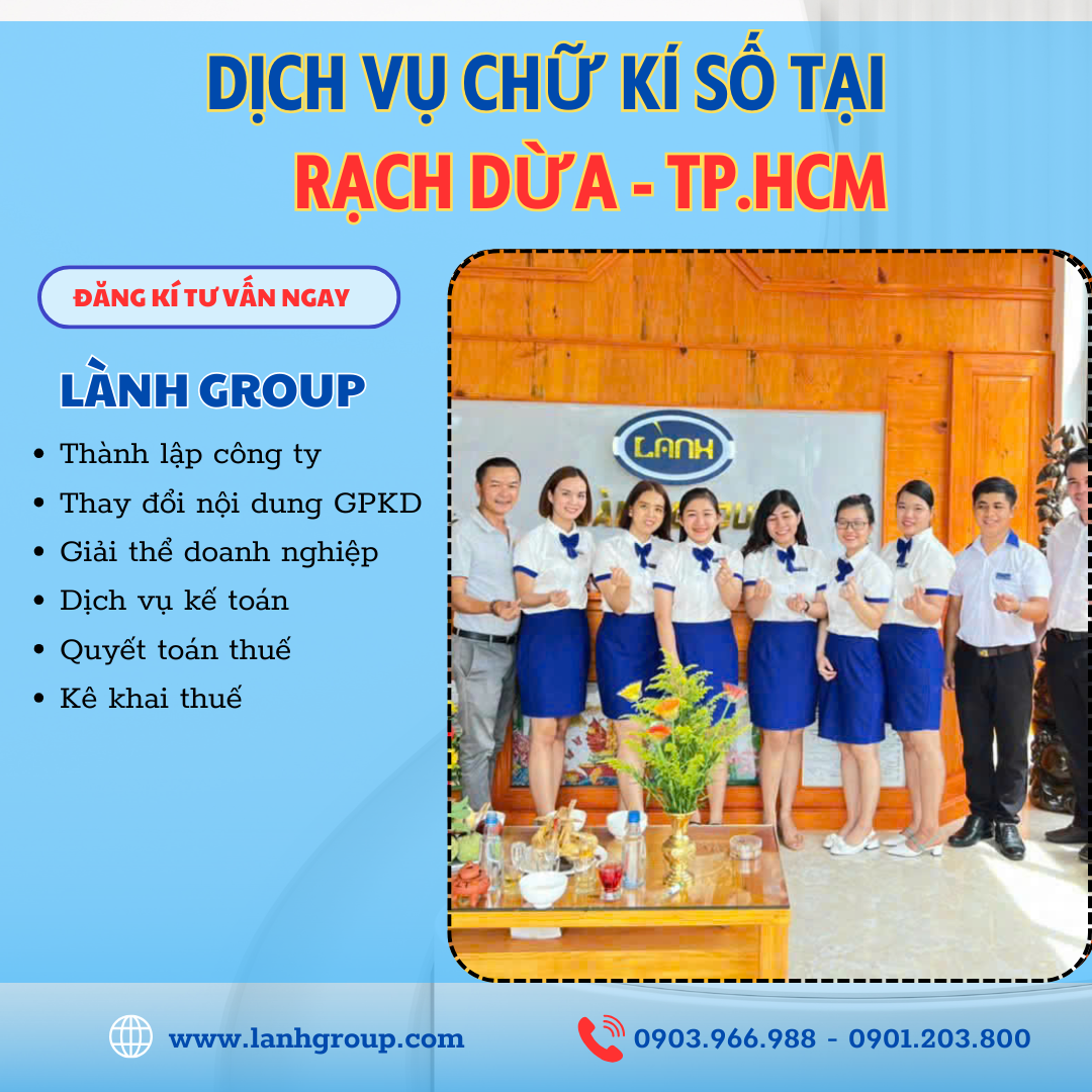 Dịch Vụ Chữ Ký Số Tại Phường Rạch Dừa, TP.HCM – Giải Pháp Số Hóa Toàn Diện Từ Lành Group Vũng Tàu
